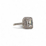 witgoud verlovingsring cz cluster 9 karaat ring
