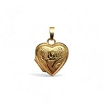 hart locket roos gravure 9 karaat goud