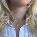 vintage ketting saffier en diamant hanger