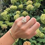 parel ring vintage gouden ring met diamantjes en parels
