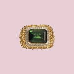 vintage ring toermalijn citrien en diamant