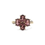 vintage ring roze saffier cluster van 9kt goud