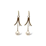parel hanger oorbellen van goud vintage