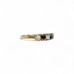 vintage saffier en opaal rij ring eternity