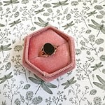 vintage zegelring zwarte steen onyx signet