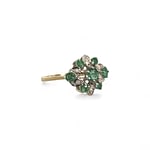 vintage ring met smaragd bloem cluster van 9k goud