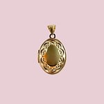 gouden medaillon ovaal locket blossom 9k