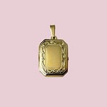 rechthoekige locket met gravure medaillon van goud