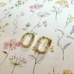 gouden oorbellen oorringen rechthoekig 9 karaat 375
