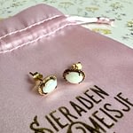 vintage gouden opaal oorknopjes van 9k
