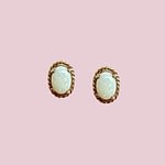 vintage opaal oorknopjes 9kt goud