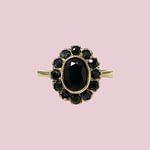 vintage saffier cluster ring 9k goud