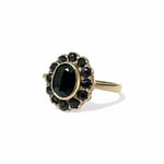 vintage entourage ring saffier cluster 9kt