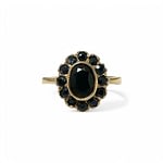 vintage saffier cluster ring 9 kt goud