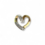 vintage hanger open hartje met diamant 9k
