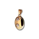 vintage locket ovaal bloemetjes van 14K goud
