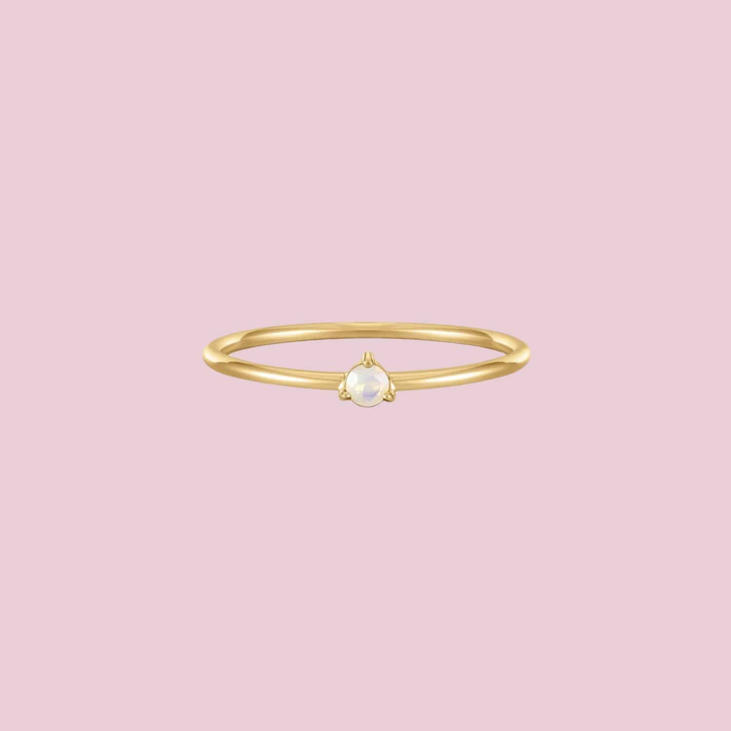gouden ring met geboortesteen 14k