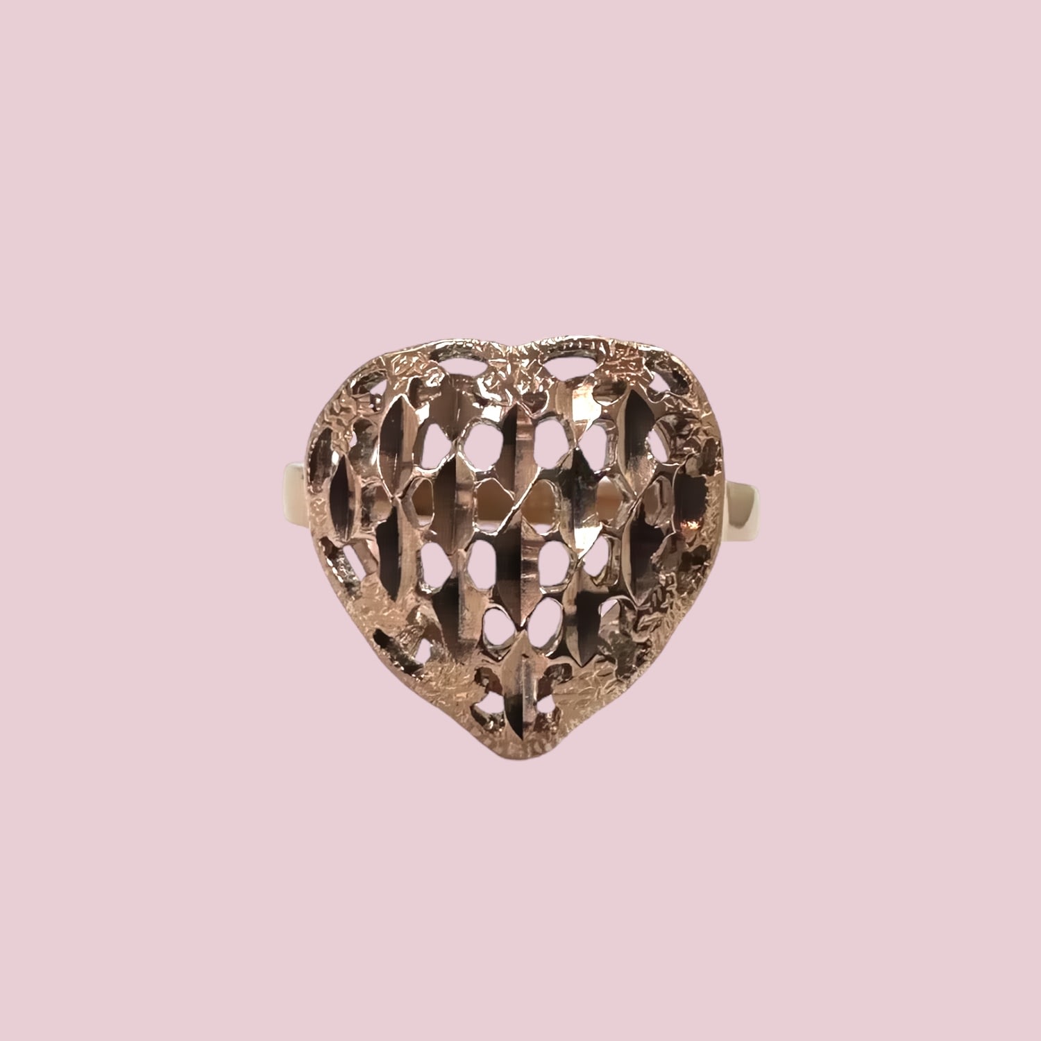 vintage ring groot hart filigree