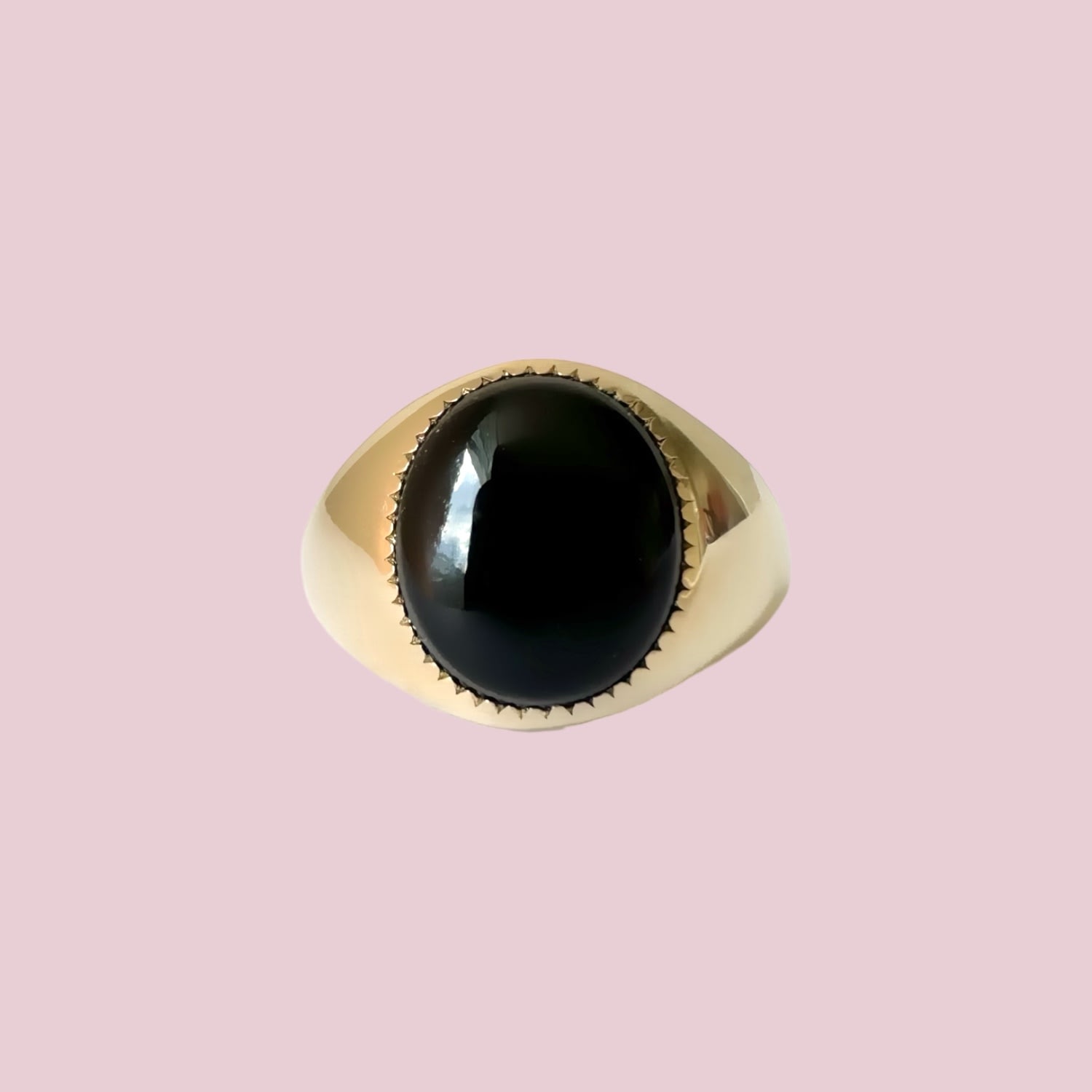 onyx zegelring van goud 9 karaat