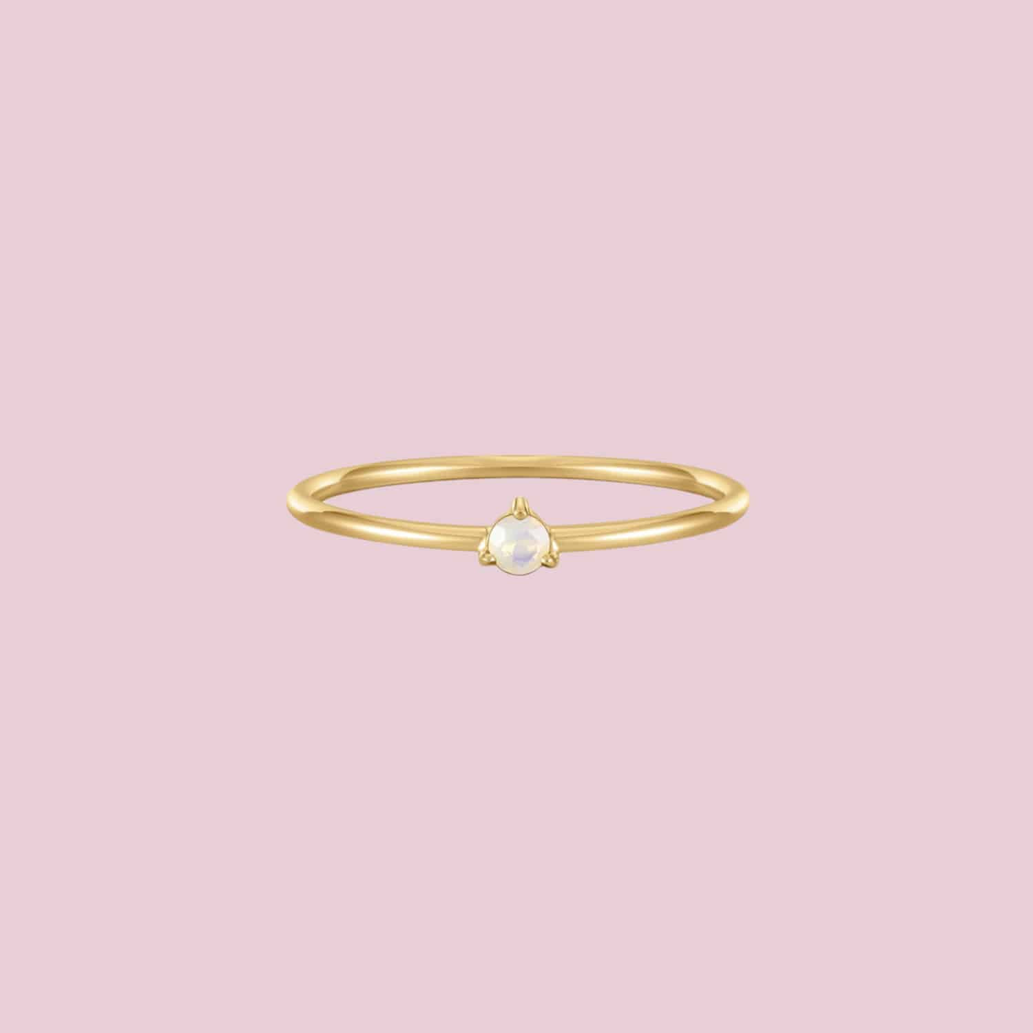 gouden ring met geboortesteen 14k