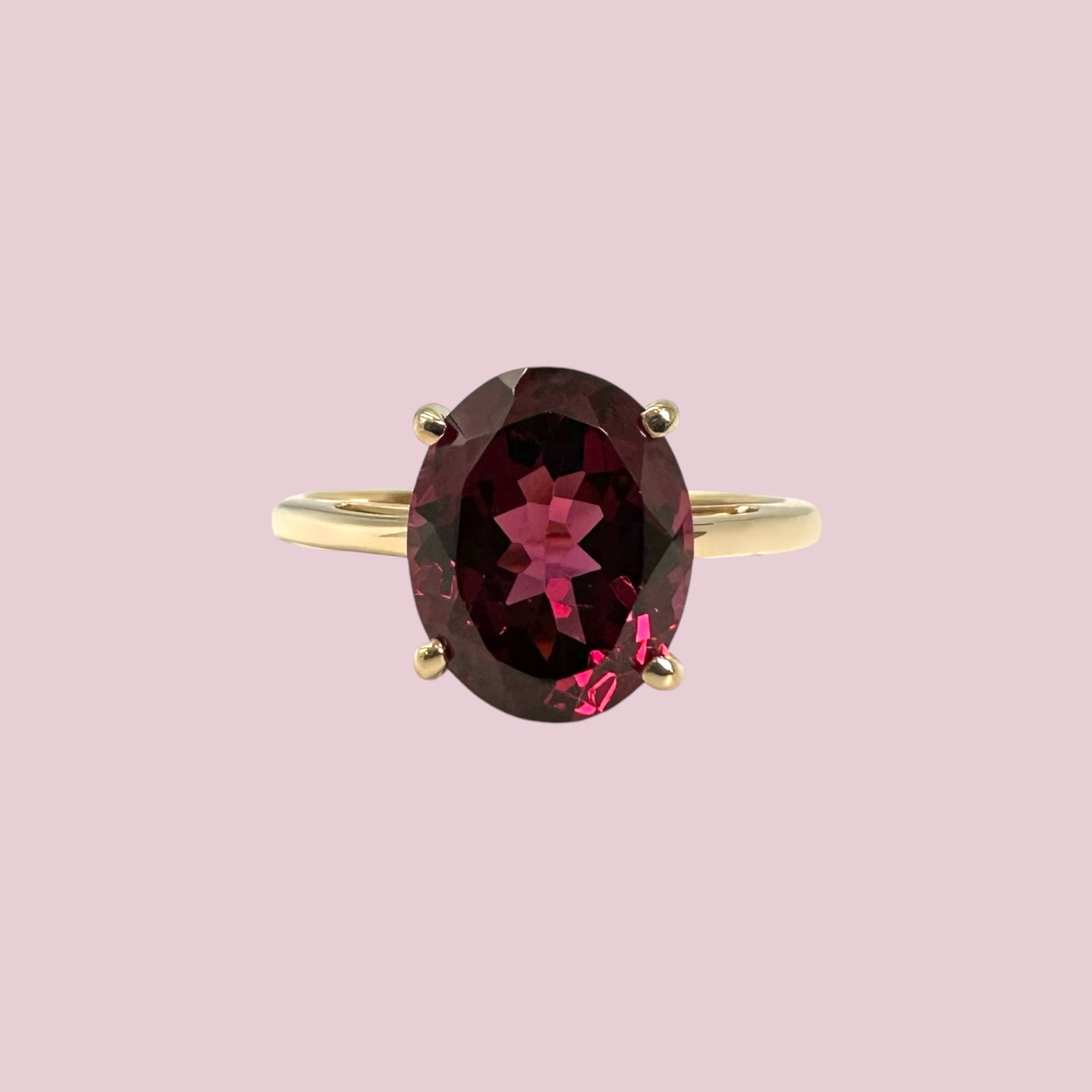 vintage ring toermalijn van 14 karaat goud