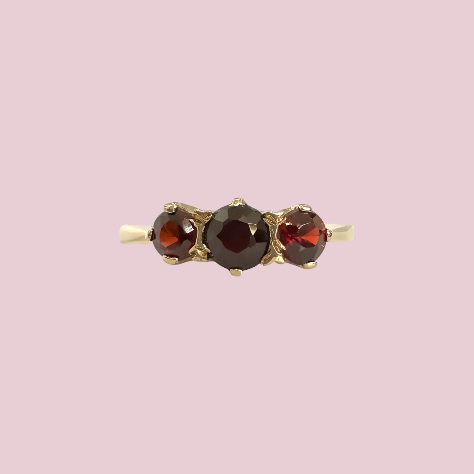 vintage ring granaat trilogie