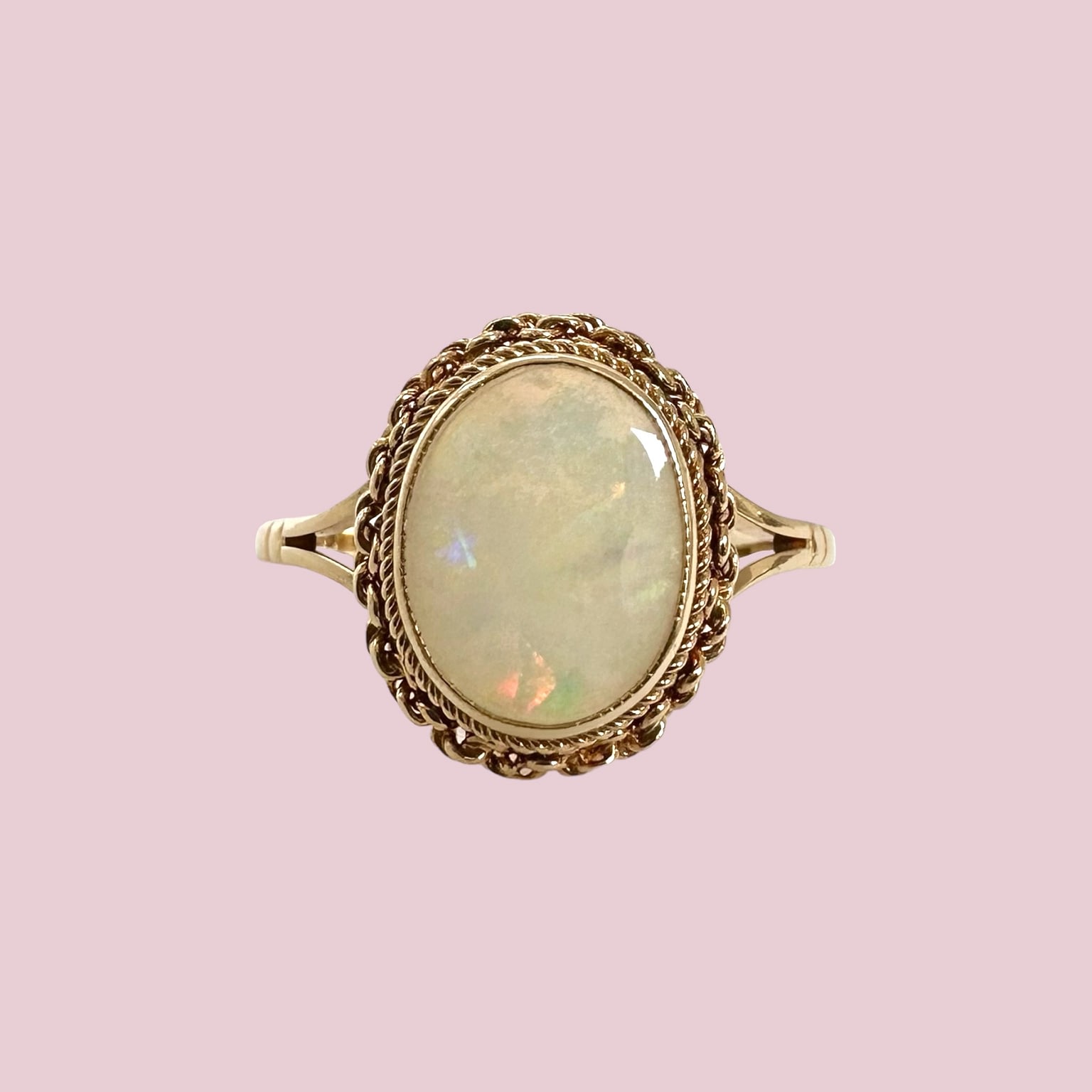 vintage opaal ring goud