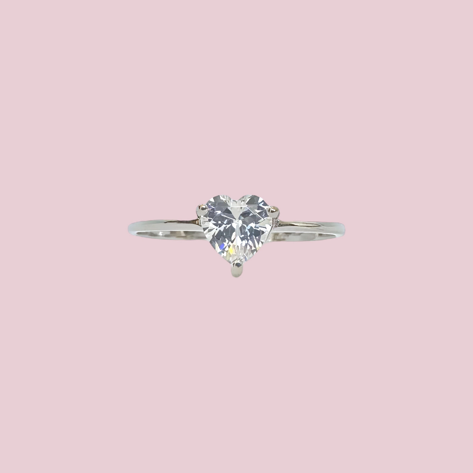 vintage ring witgoud 18k hart