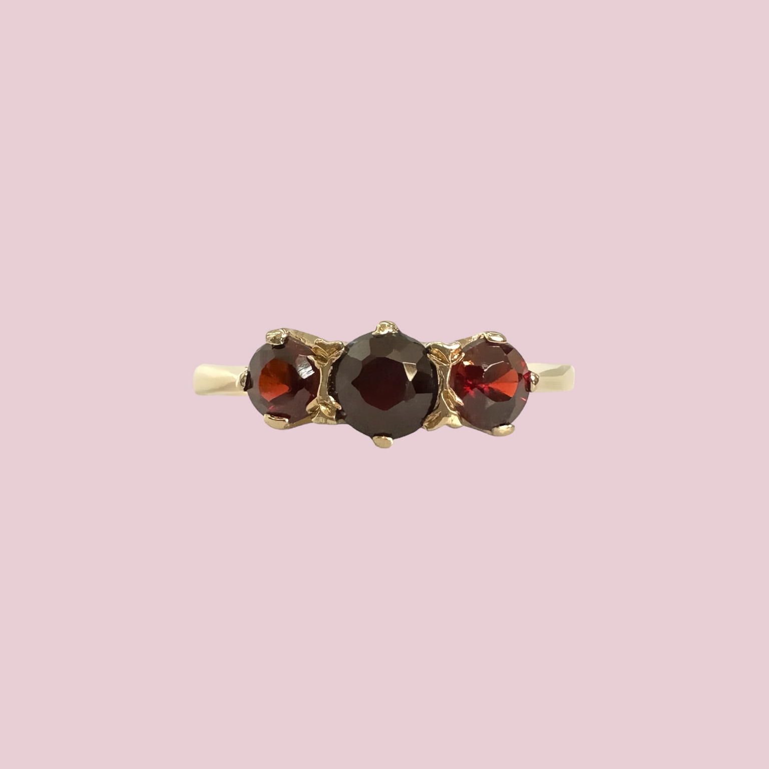 vintage ring granaat trilogie