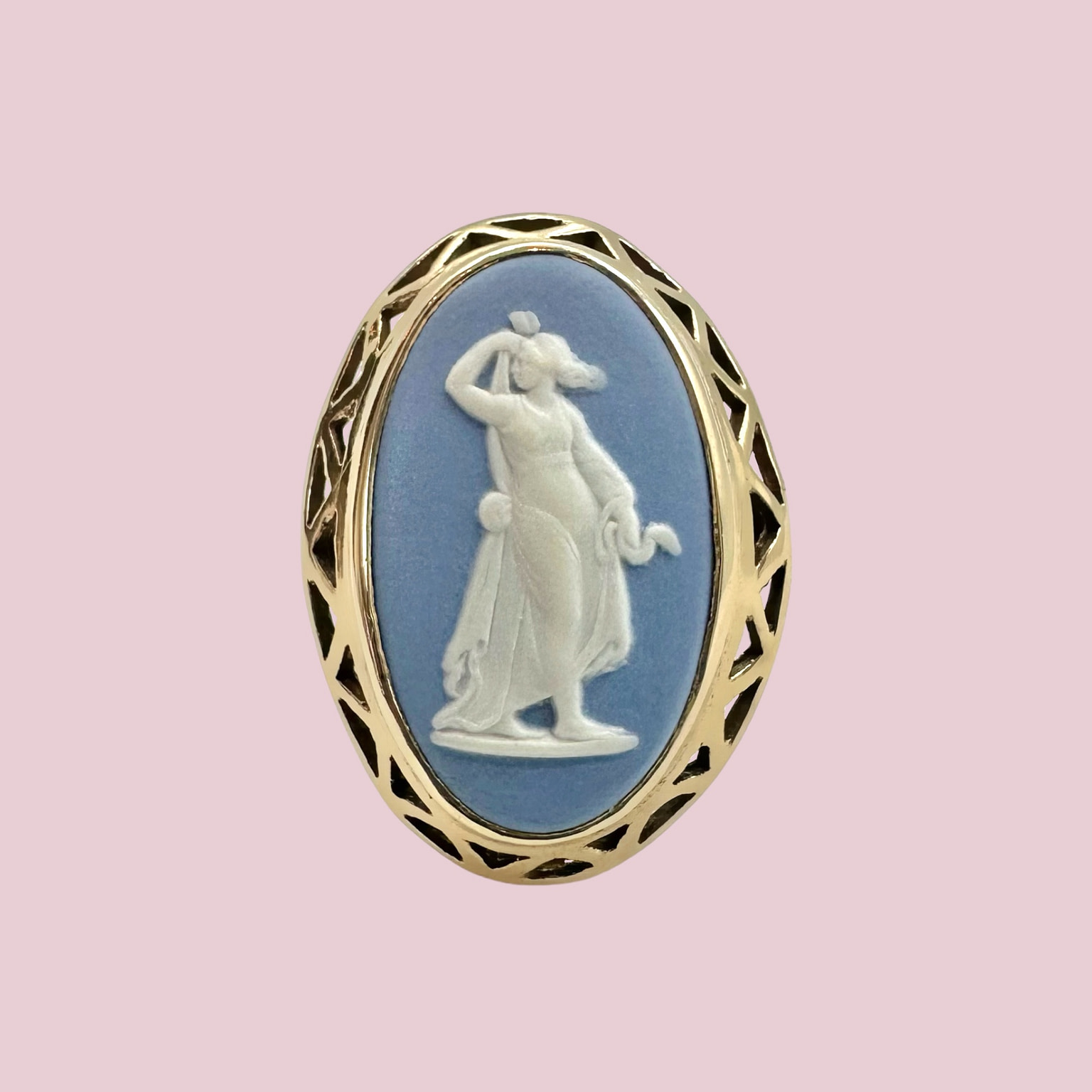 vintage wedgwood ring jasperware 9 karaat goud hygieia