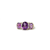 gouden amethist trilogie ring goud met diamant