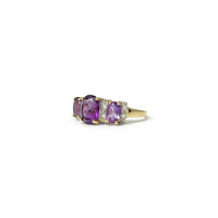 gouden amethist trilogie ring goud met diamant