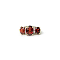 gouden granaat trilogie ring goud met diamant