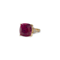 vintage robijn ring solitair vierkant groot 10 karaat goud