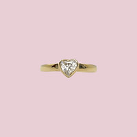 gouden teenring met hartje steen