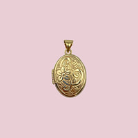 medaillon locket goud floral gravure