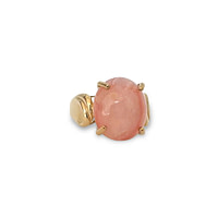 gouden ring grote roze steen vintage