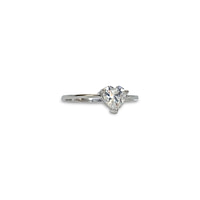 witgouden ring 18k hart steen
