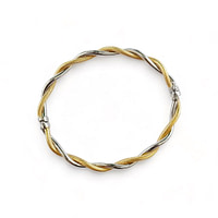 bangle wit en geel goud gedraaid design
