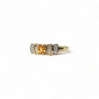 ring saffier diamant vleugels 9 karaat goud