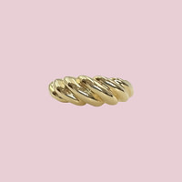 vintage croissant ring goud