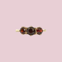 vintage ring granaat trilogie