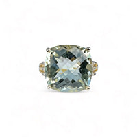cocktail ring groene amethist en diamant