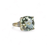 gouden ring grote amethist groene steen