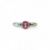 vintage ring roze saffier diamant witgoud