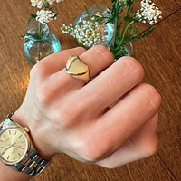 ring groot hart van goud puffy 14k en rolex