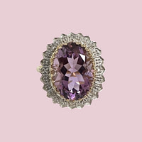 vintage cocktail ring amethist en diamant