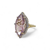 vintage gouden ring amethist, tanzaniet en diamant