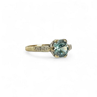 vintage ring zirkoon solitair 9k goud