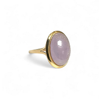 jade ring vintage cabochon geslepen paars